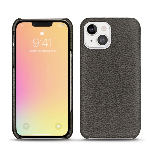 Coque luxueuse en cuir pour votre iPhone 13 miniAnthracite ( Pantone #41403c ) 