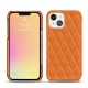 Coque cuir Apple iPhone 13 mini - Orange - Couture ( Nappa - Pantone 1495U ) 