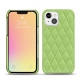 Coque cuir Apple iPhone 13 mini - Vert olive - Couture ( Nappa - Pantone 578U ) 