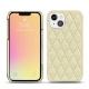 Coque cuir Apple iPhone 13 mini - Ivoire - Couture ( Sleek P C12 - White ) 