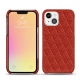 Coque cuir Apple iPhone 13 mini - Papaye - Couture ( Pantone 180C ) 