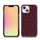 Coque cuir Apple iPhone 13 mini - Lie de vin - Couture ( Pantone 5115C ) 