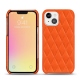 Apple iPhone 13 mini leather cover - Orange fluo - Couture