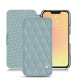 Apple iPhone 13 leather case - Bleu ciel - Couture ( Nappa - Pantone 277C ) 