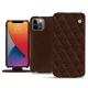 Housse cuir Apple iPhone 13 Pro - Châtaigne - Couture ( Pantone 476C ) 