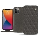 Housse cuir Apple iPhone 13 Pro - Anthracite - Couture ( Pantone 424C ) 