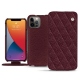 Custodia in pelle Apple iPhone 13 Pro - Lie de vin - Couture ( Pantone 5115C ) 
