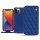 Custodia in pelle Apple iPhone 13 Pro Max - Bleu océan - Couture ( Nappa - Pantone 293C ) 