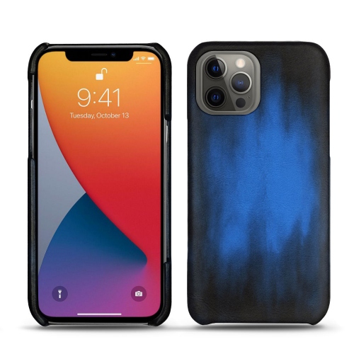 Custodia in pelle per il tuo Apple iPhone 13 ProBleu Patine