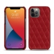 Coque cuir Apple iPhone 13 Pro - Rouge - Couture ( Nappa - Pantone 199C ) 