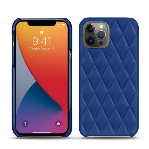 Apple iPhone 13 Pro用レザーケースBleu océan - Couture ( Nappa - Pantone #15458a) 