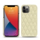 Apple iPhone 13 Pro leather cover - Ivoire - Couture ( Sleek P C12 - White ) 