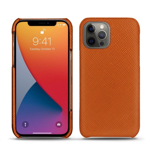 Leather Case for Apple iPhone 13 Pro MaxOrange vibrant ( Pantone #e36b39 ) 