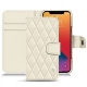 Lederschutzhülle Apple iPhone 13 Pro - Blanc - Couture ( Bologna - White ) 