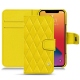Housse cuir Apple iPhone 13 Pro - Jaune fluo - Couture