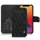 Custodia in pelle Apple iPhone 13 Pro - Negre poudro - Couture