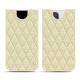 Pochette cuir Apple iPhone 13 Pro - Ivoire - Couture ( Sleek P C12 - White ) 
