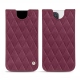 Pochette cuir Apple iPhone 13 Pro Max - Prune vintage - Couture ( Pantone #612434 ) 