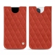 硬质真皮保护套 Apple iPhone 13 Pro Max - Arange clouquié - Couture ( Pantone #D33108 )