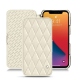 Apple iPhone 13 Pro leather case - Blanc - Couture ( Bologna - White ) 