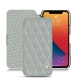 レザーケース Apple iPhone 13 Pro - Gris - Couture ( Nappa - Pantone W428C ) 