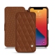レザーケース Apple iPhone 13 Pro - Marron - Couture ( Nappa - Pantone 1615C ) 
