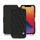 Lederschutzhülle Apple iPhone 13 Pro - Ebène - Couture ( Sleek P C12 - Black ) 