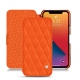 Housse cuir Apple iPhone 13 Pro - Orange fluo - Couture