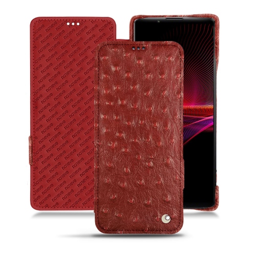 Cover elegante e alla moda per Sony Xperia 1 IIIAutruche ciliegia ( Pantone #a4343a ) 