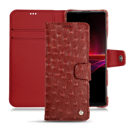Premium cover for Sony Xperia 1 IIIAutruche ciliegia ( Pantone #a4343a ) 
