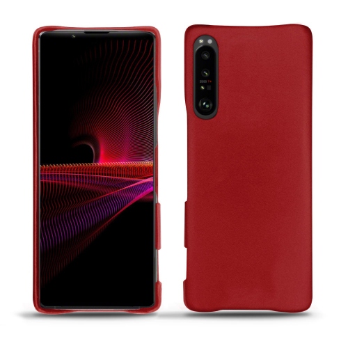Lederrückseitenschalen für Sony Xperia 1 IIIRouge ( Nappa - Pantone #d50032 ) 