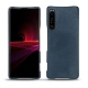 Sony Xperia 1 III leather cover - Jean vintage ( Roughtcut - Pantone 285U  ) 