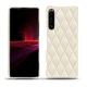 Lederschutzhülle Sony Xperia 1 III - Blanc - Couture ( Bologna - White ) 
