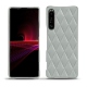 Sony Xperia 1 III leather cover - Gris - Couture ( Nappa - Pantone W428C ) 
