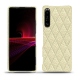 Sony Xperia 1 III leather cover - Ivoire - Couture ( Sleek P C12 - White ) 