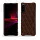 Sony Xperia 1 III leather cover - Châtaigne - Couture ( Pantone 476C ) 