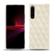 Sony Xperia 1 III leather cover - Blanc escumo - Couture