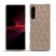 Coque cuir Sony Xperia 1 III - Taupe vintage - Couture