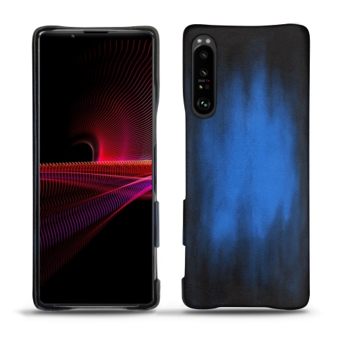 Des coques arrière en cuir pour Sony Xperia 1 IIIBleu Patine
