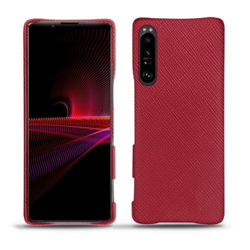 Des coques arrière en cuir pour Sony Xperia 1 IIIRouge passion ( Pantone #a6192e ) 