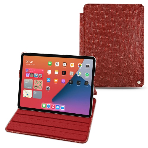 Elegantes fundas de piel para el iPad mini 6 de AppleAutruche ciliegia ( Pantone #a4343a ) 