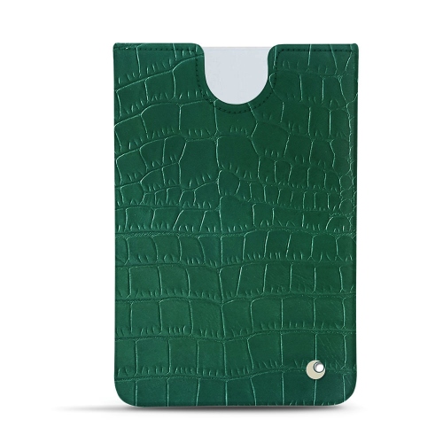 Ledertaschen für Microsoft Surface Duo 2Crocodile pino ( Pantone #173F35 ) 