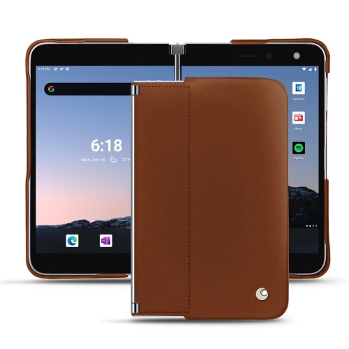 Coque luxueuse Noreve pour Microsoft Surface Duo 2Marron ( Nappa - Pantone #8B4720 ) 