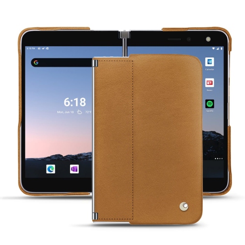 Estojo de luxo Noreve para Microsoft Surface Duo 2Castan esparciate ( Pantone #824F2A )