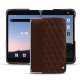 Microsoft Surface Duo 2 leather cover - Châtaigne - Couture ( Pantone 476C ) 