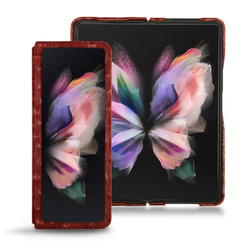 Contracapa para Samsung Galaxy Z Fold3Autruche ciliegia ( Pantone #a4343a ) 