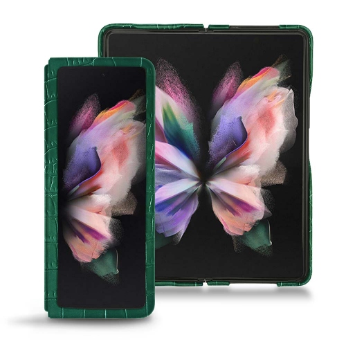Cubierta trasera para Samsung Galaxy Z Fold3Crocodile pino ( Pantone #173F35 ) 