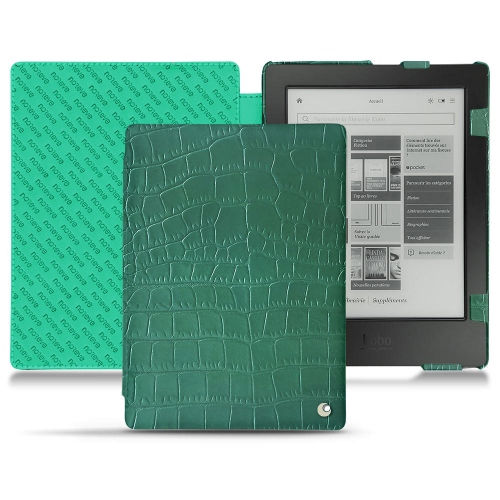 硬质真皮保护套 Kobo Aura H2OCrocodile pino ( Pantone #173F35 ) 