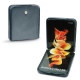 Coque cuir Samsung Galaxy Z Flip3 - Jean vintage ( Roughtcut - Pantone 285U  ) 