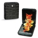 Samsung Galaxy Z Flip3 leather cover - Crocodile nero